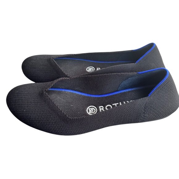 Rothy's The FLAT  Women's Size 7 Black LoaferRound Toe Shoes Slip Ons - Picture 6 of 9